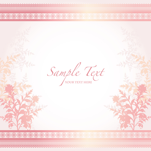 Pink border with floral background vector 06 pink floral border background   