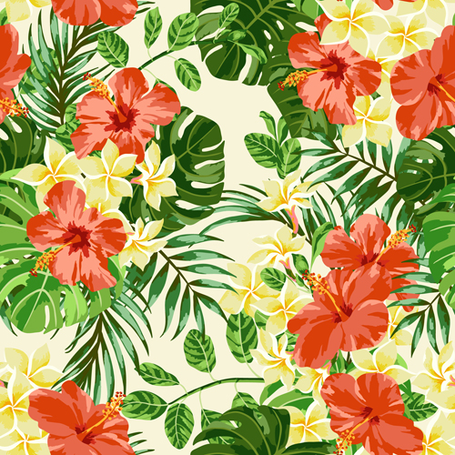 Vintage flowers vectors seamless pattern 02 seamless pattern flowers   