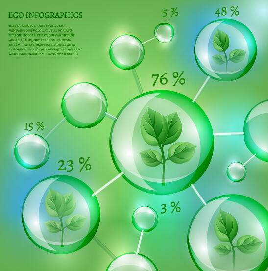 Eco Infographics with bubble vectors 06 infographics eco bubble   