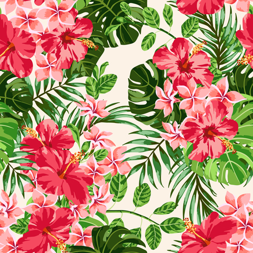 Vintage flowers vectors seamless pattern 01 vintage seamless pattern flowers   