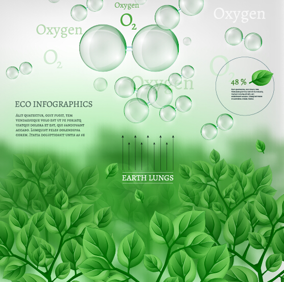 Eco Infographics with bubble vectors 05 infographics eco bubble   