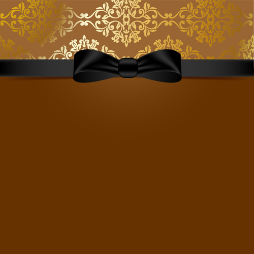 Golden background with black bow vector 03 golden bow black background   