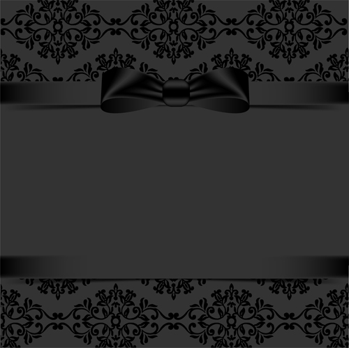 Black ornate background with black bow vector 03 ornate bow black background   