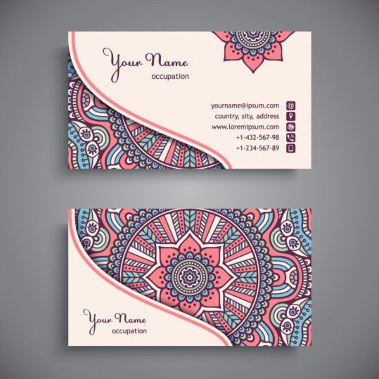 Business card with ethnic pattern vector set 06 pattern ethnic card business   