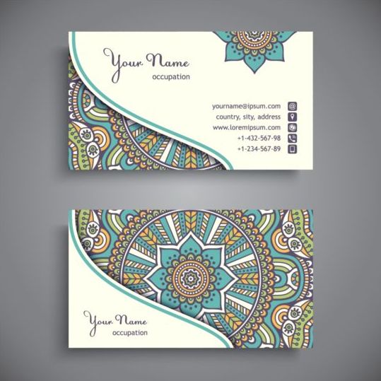 Business card with ethnic pattern vector set 04 pattern ethnic card business   