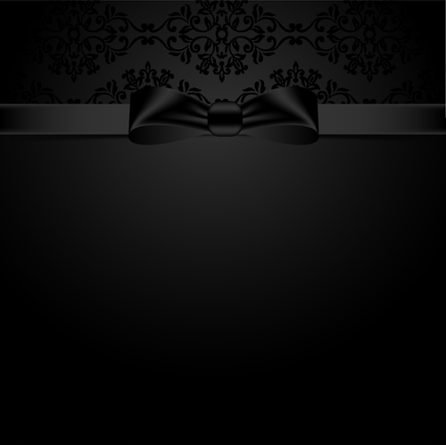 Black ornate background with black bow vector 01 ornate bow black background   