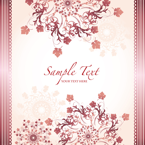 Pink border with floral background vector 02 pink floral border background   