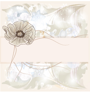 Hand drawn flower retor vector material 01 retor material hand flower drawn   