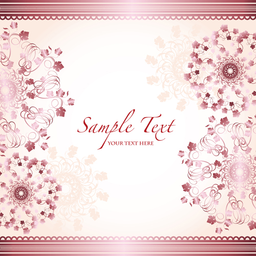 Pink border with floral background vector 01 pink floral border background   