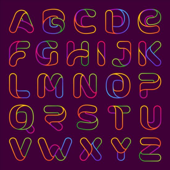 Multicolor alphabet vectors multicolor alphabet   