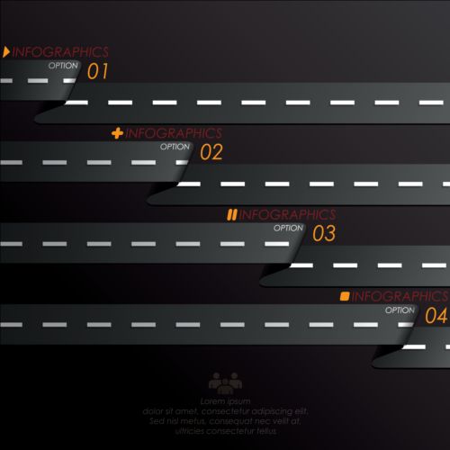 Creative road marking Infographics vector graphics 01 road marking infographics creative   