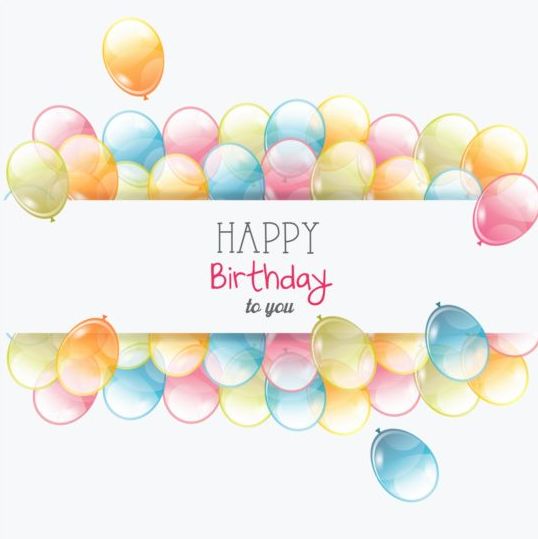 Birthday card with transparent balloons vector 03 transparent card birthday balloons   