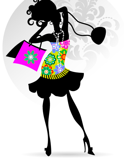 Fashion girl with shopping vectors 11 shopping girl fashion   