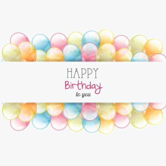 Birthday card with transparent balloons vector 02 transparent card birthday balloons   