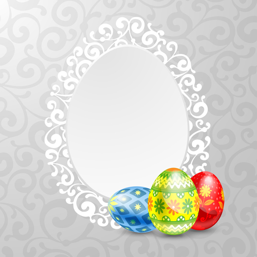 Easter egg and lace frame vector material material frame easter egg easter   