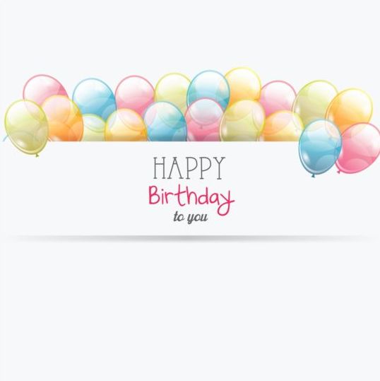 Birthday card with transparent balloons vector 01 transparent card birthday balloons   