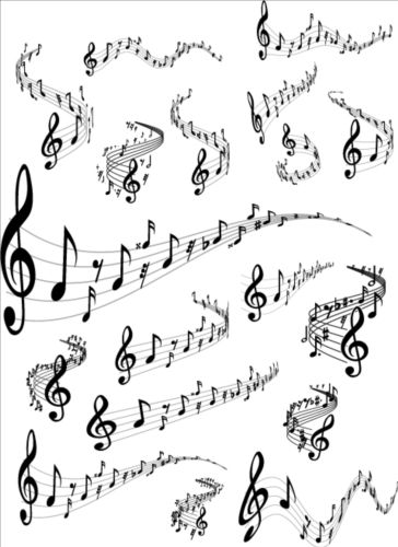 Music notes design elements set vector 04 notes music elements design   