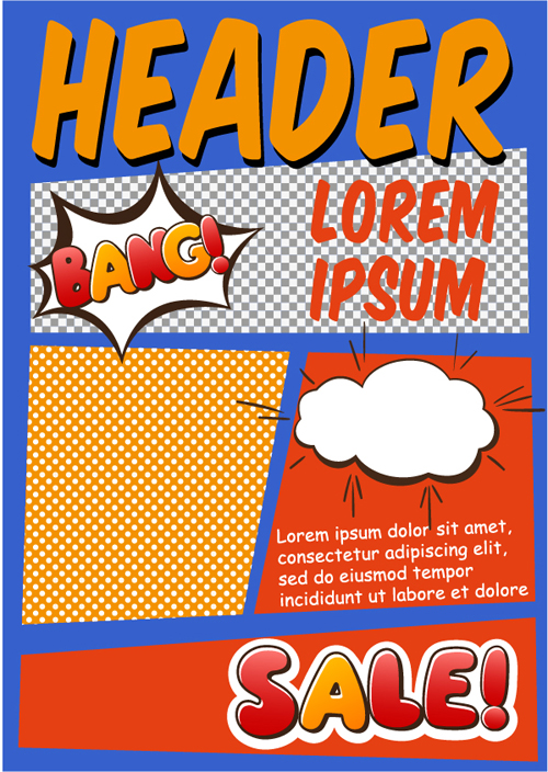 Cartoon style magazine with flyer cover vector 03 style magazine flyer cover cartoon   