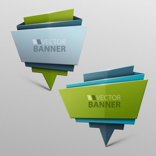 Origami banners modern vectors 08 origami modern banners   