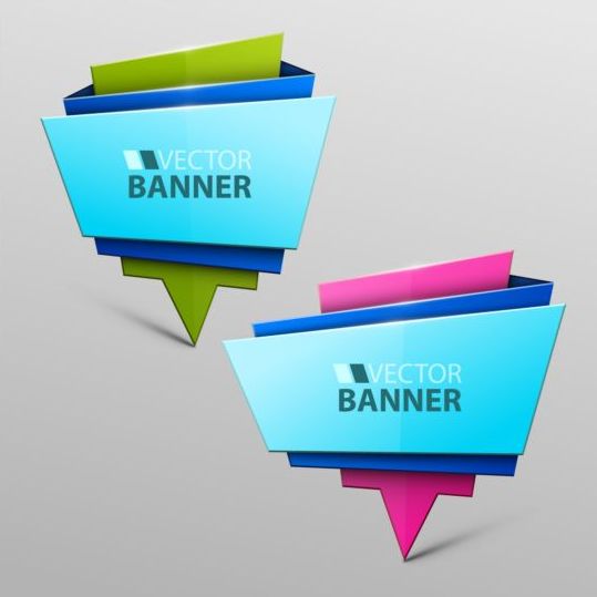 Origami banners modern vectors 07 origami modern banners   