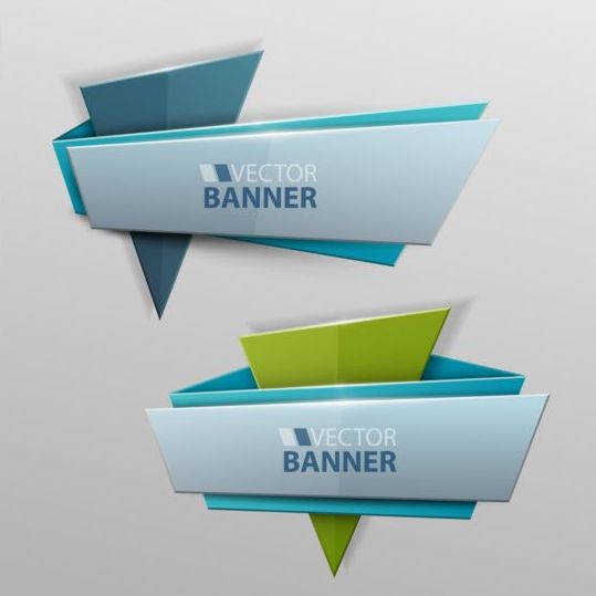 Origami banners modern vectors 06 origami modern banners   