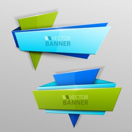 Origami banners modern vectors 05 origami modern banners   