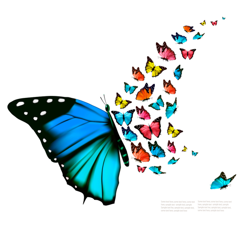 Butterflies art background vector graphics 05 butterflies background   