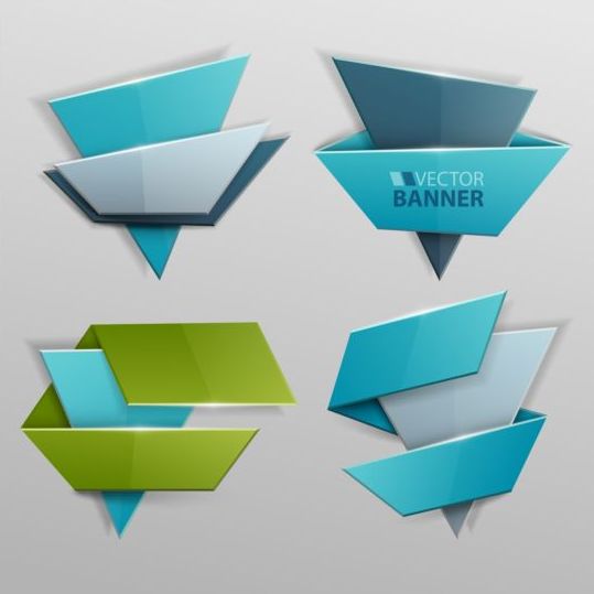 Origami banners modern vectors 04 origami modern banners   
