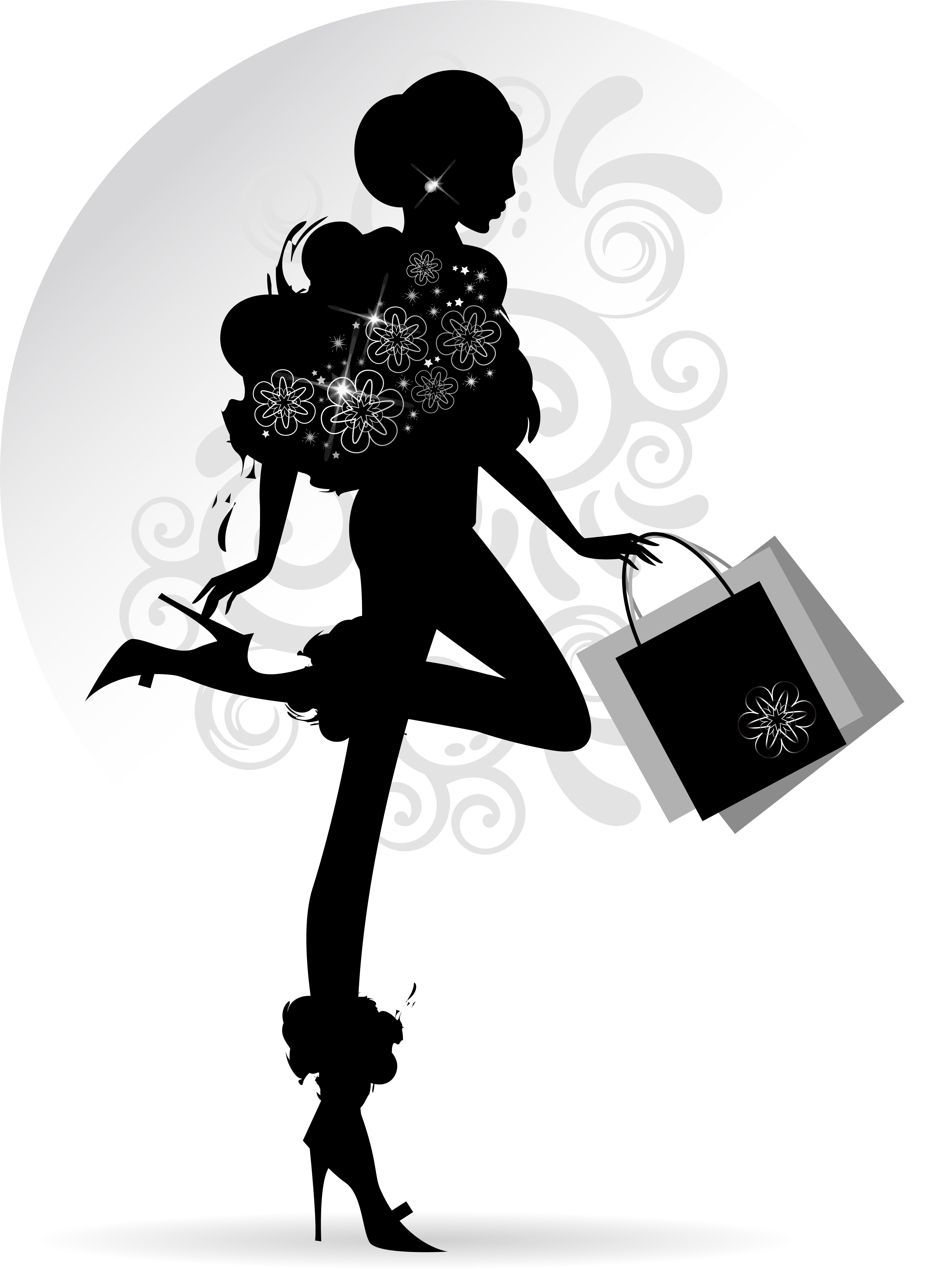 Fashion girl with shopping vectors 05 shopping girl fashion   