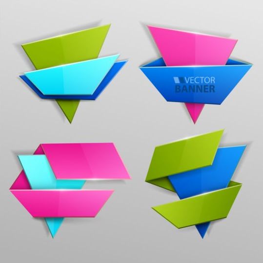 Origami banners modern vectors 03 origami modern banners   