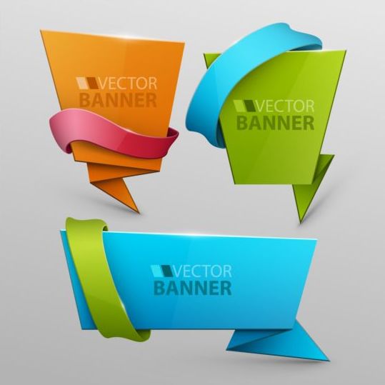 Origami banners modern vectors 02 origami modern banners   