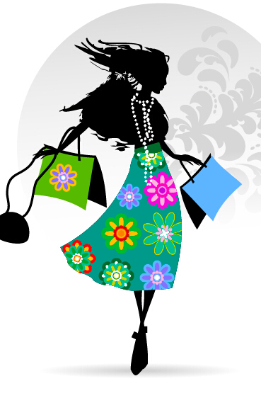 Fashion girl with shopping vectors 14 shopping girl fashion   