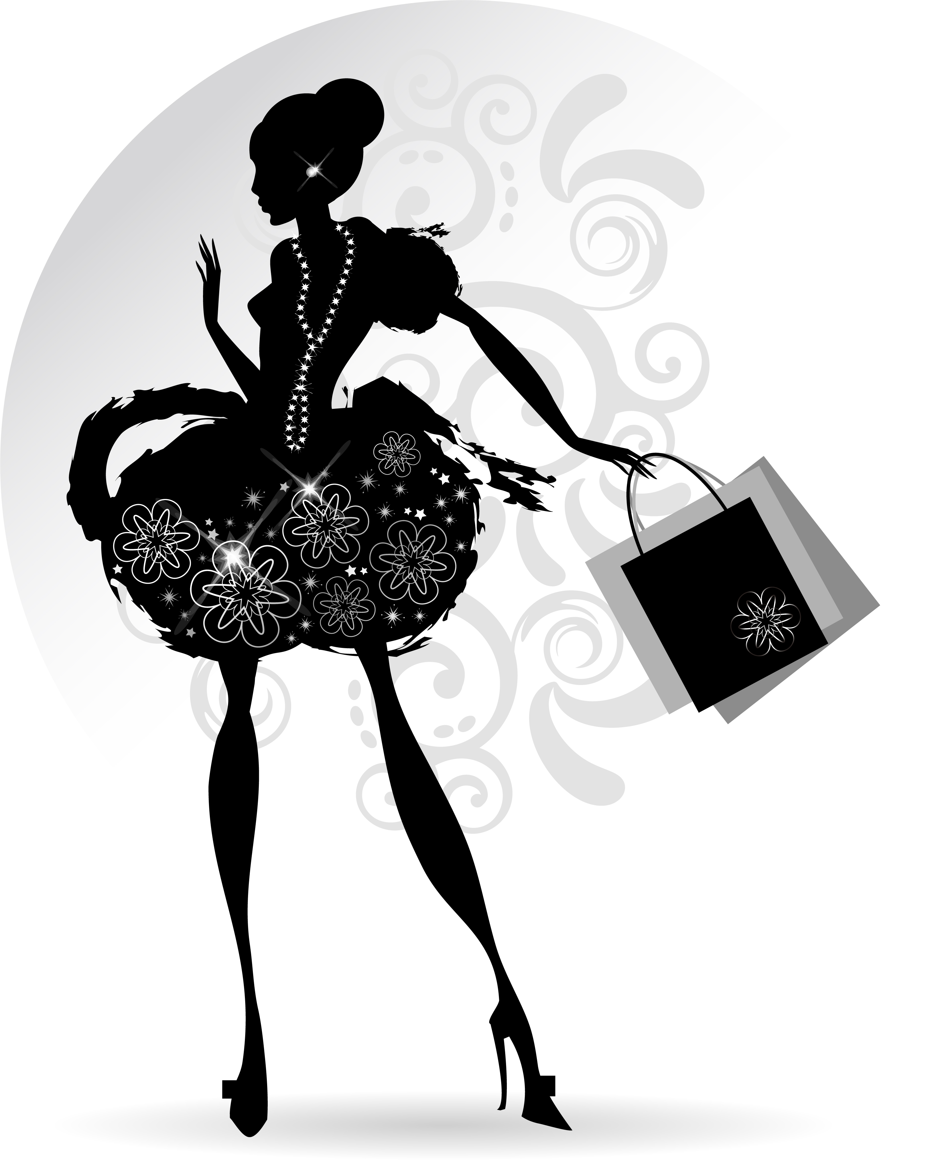 Fashion girl with shopping vectors 04 shopping girl fashion   