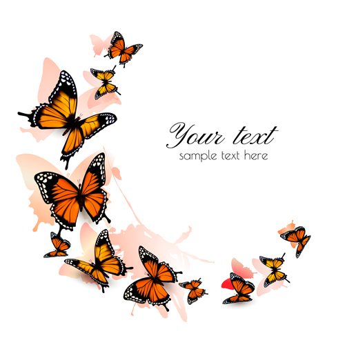 Butterflies art background vector graphics 04 butterflies background   