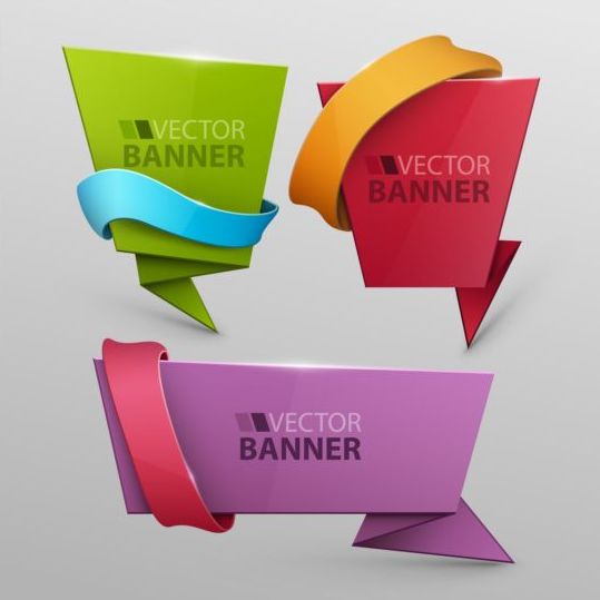 Origami banners modern vectors 01 origami modern banners   