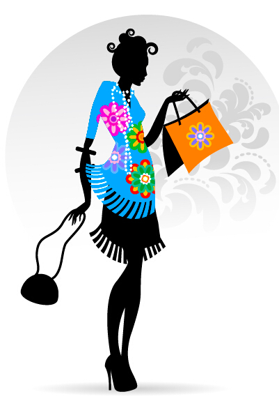 Fashion girl with shopping vectors 13 shopping girl fashion   