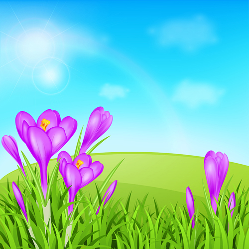 Spring background with purple flower vector 02 spring purple flower background   