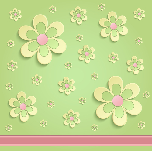 Spring paper flower background art vector 01 spring paper flower background   