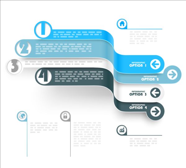 Curled banners infographic vectors set 07 infographic curled banners   