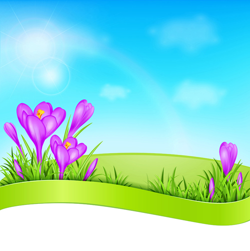 Spring background with purple flower vector 01 spring purple flower background   