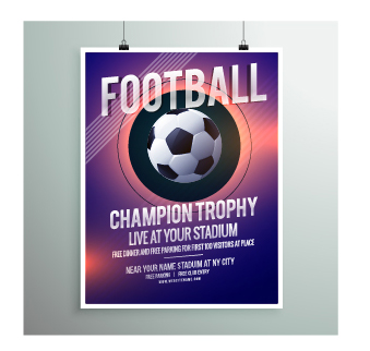 Creative soccer poster design set vector 14 Soccer poster creative   