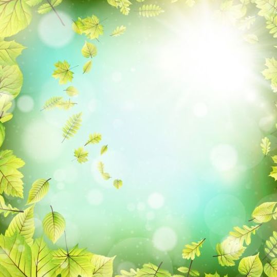 Summer green leaves with sunlight background vector 08 sunlight summer leaves green background   