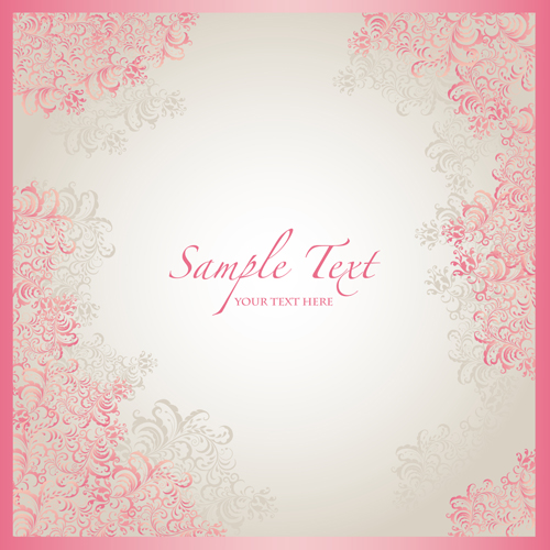 Pink floral frame background vector pink frame floral background   