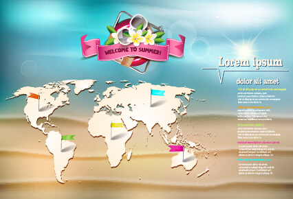 Holiday summer travel sea background vector 08 travel summer sea holiday background   