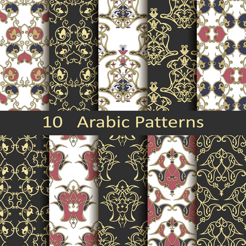 Vector arabic style seamless patterns 03 seamless patterns arabic   