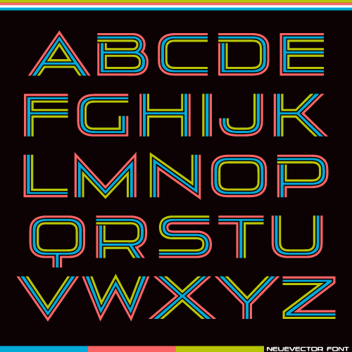 Tricolor alphabet letters vector Tricolor letters alphabet   