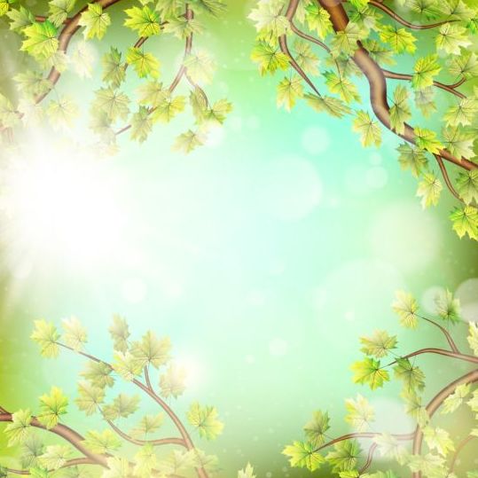 Summer green leaves with sunlight background vector 05 sunlight summer leaves green background   