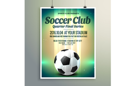 Creative soccer poster design set vector 10 Soccer poster creative   