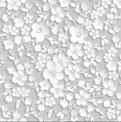 White paper flowers pattern seamless vecvtor white seamless pattern paper flowers   