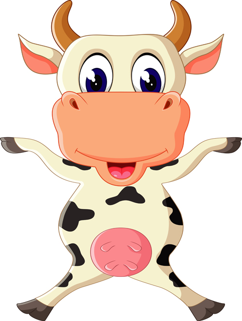 Cartoon baby cow vector illustration 03 illustration cow cartoon baby   